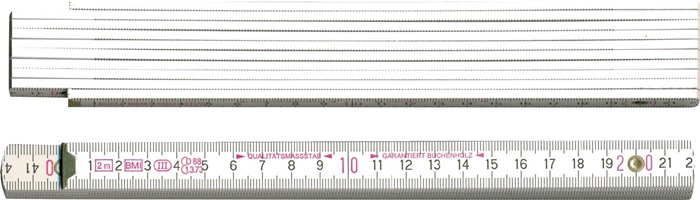 Gliedermaßstab L.2m B.16mm mm/cm EG III Buche weiß BMI