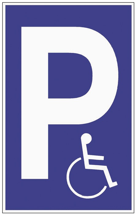 Parkplatzbeschilderung Parken f.Behinderte L250xB400mm Ku.blau/weiß