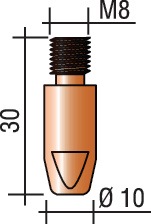 Stromdüse Draht-Ø 1,4mm M 8 L.30mm E-Cu TRAFIMET