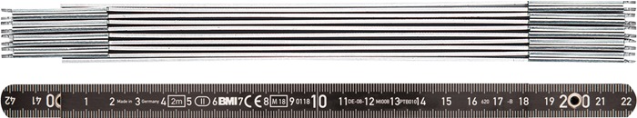 Gliedermaßstab L.2m B.14mm mm/mm EG II Alu.schwarz BMI