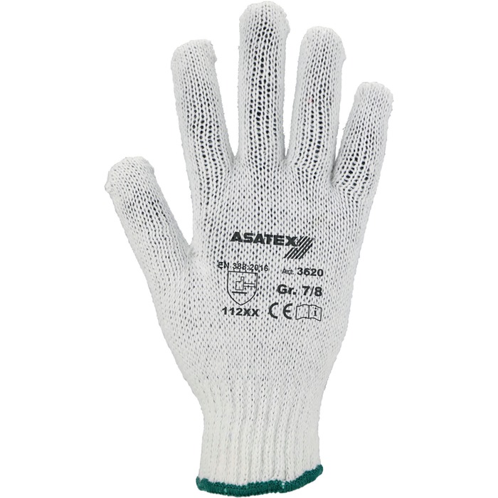 Handschuhe Gr.9/10 weiß/blau EN 388 PSA II Polyester/Baumwolle AT