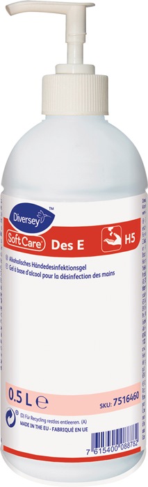 Handdesinfektionsgel Soft Care Des E 0,5 l alkoholisch DIVERSEY
