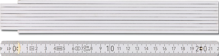 Gliedermaßstab 9072 L.2m B.16mm mm/cm EG III Buche weiß BMI